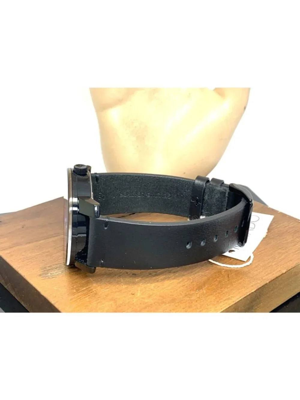 Movado Men's Watch 3600307 Bold Black Blue Dial Swiss Quartz Leather Band 42mm